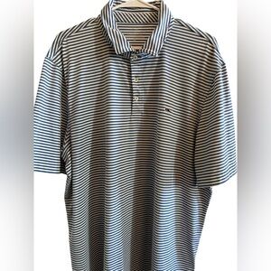 Vineyard Vines navy and White Striped Polo